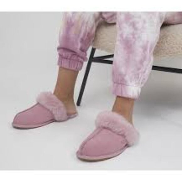 UGG Shoes - UGG Pink Plush Slippers Women Size 7